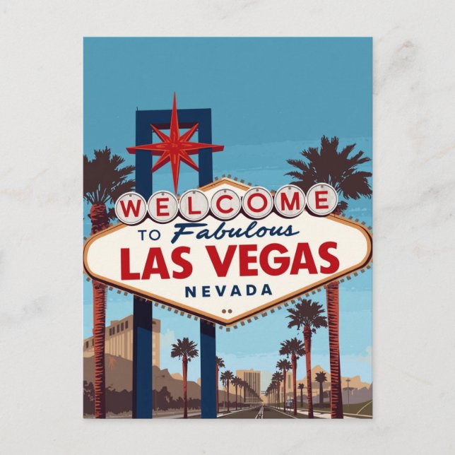 Fabulös Las Vegas Nevada Retro Vykort (Framsida)