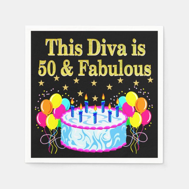 FABULÖST 50:E PARTY FIRANDE-KONSTRUKTION PAPPERSSERVETT (Framsidan)