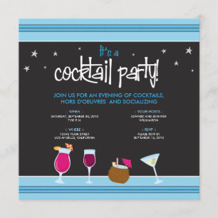Fabulöst Festive Cocktail Party (aqua) Inbjudningar