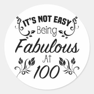 Fabulous 100 Birthday Runt Klistermärke