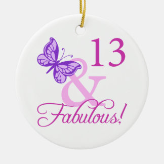 Fabulous 13:e födelsedagen julgransprydnad keramik