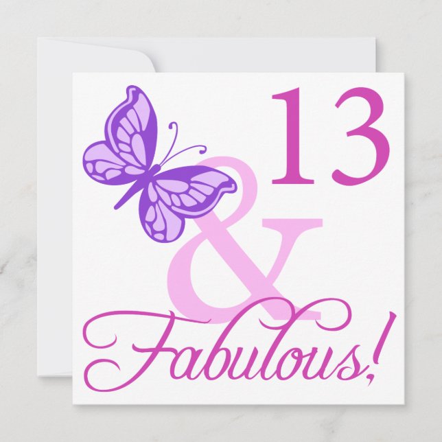 Fabulous 13:e födelsedagen kort (Framsida)