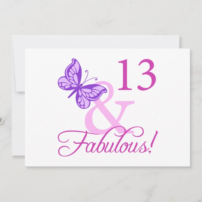 Fabulous 13:e födelsedagen kort (Framsida)