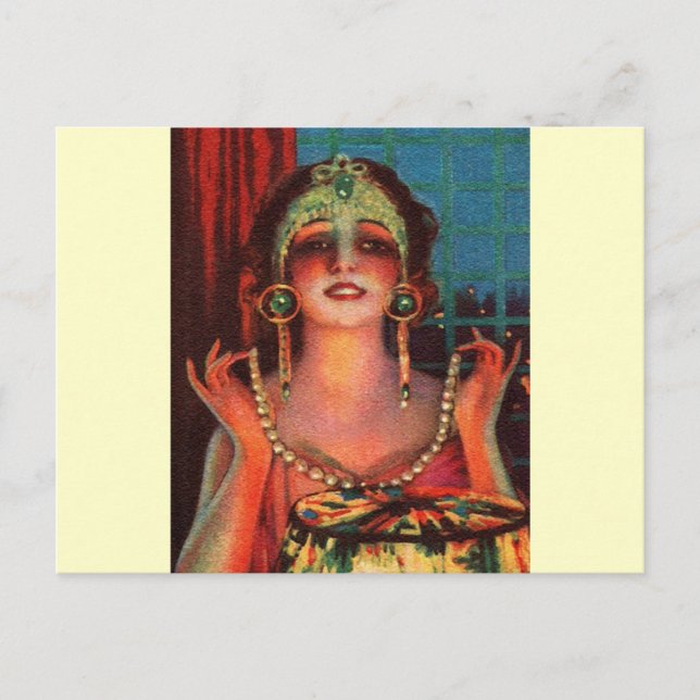 Fabulous 1920s Flapper Era Showgirl Vykort (Framsida)