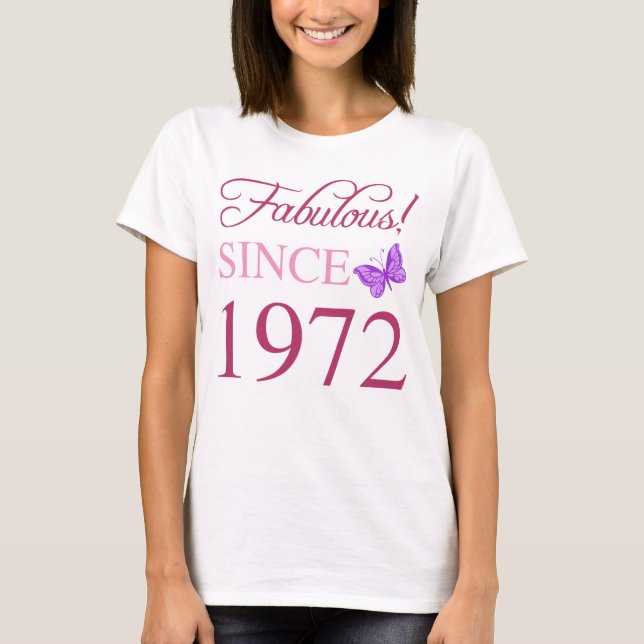 Fabulous 1972 Women's 50 Birthday T Shirt (Framsida)