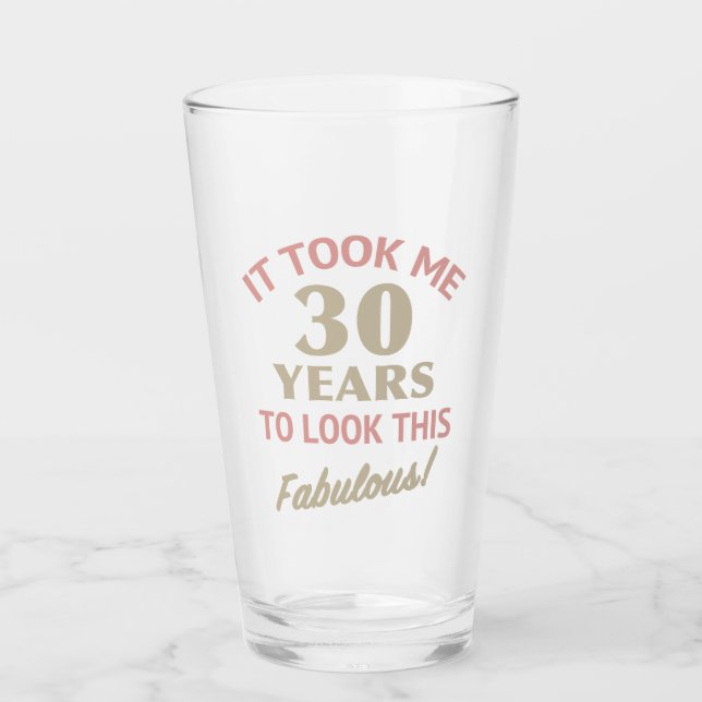 Fabulous 30års födelsedag glaskopp (Framsida)