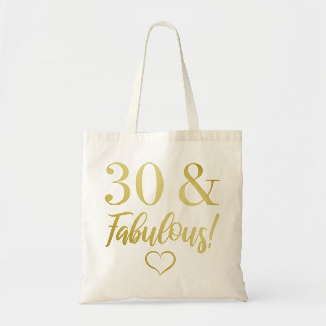 Fabulous 30års födelsedag (Guld) Tygkasse (Framsidan)