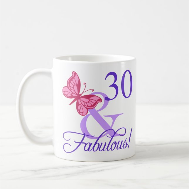 Fabulous 30års födelsedag kaffemugg (Vänster)