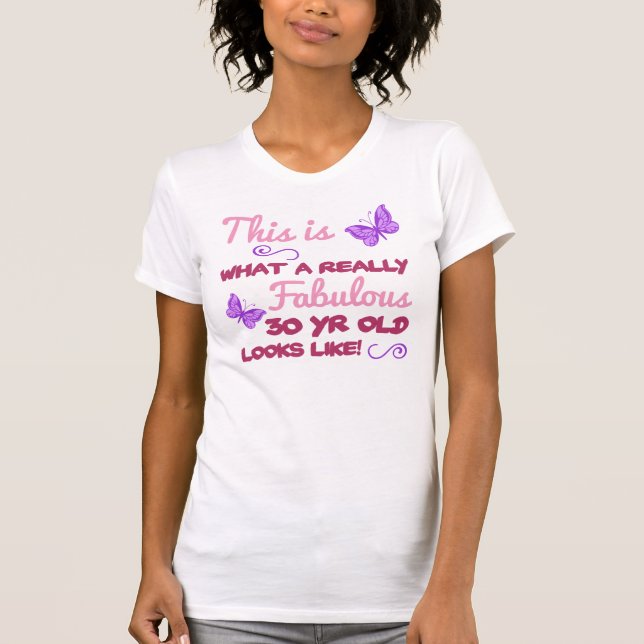 Fabulous 30års födelsedag t shirt (Framsida)