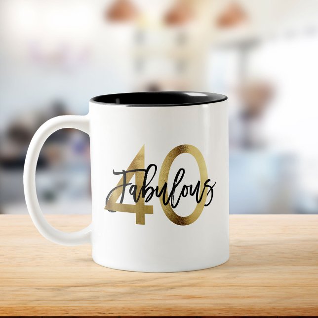 Fabulous 40:e | Den moderna Elegantens Chic Guld f Två-Tonad Mugg (Skapare uppladdad)