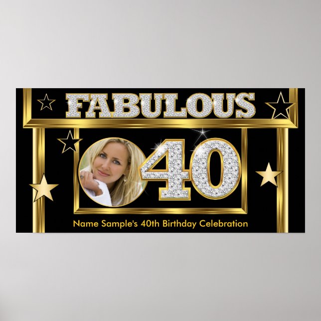 Fabulous 40 Retro Glamor Hollywood Guld Photo Poster (Framsidan)