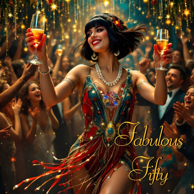 Fabulous 50 1920’ Art deco Woman flapper Inbjudningar (Skapare uppladdad)