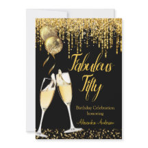 Fabulous 50 Birthday Glitter Guld Champagne 2
