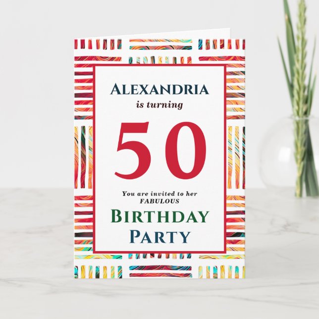 Fabulous 50 Birthday Photo Inbjudan personalize (Framsida)