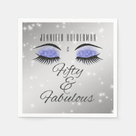 Fabulous 50 Black Periwinkle Glam Öga Napkins Pappersservett