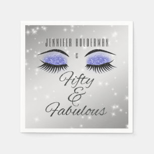 Fabulous 50 Black Periwinkle Glam Öga Napkins Pappersservett