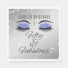 Fabulous 50 Black Periwinkle Glam Öga Napkins Pappersservett