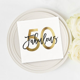 Fabulous 50:e Den moderna Elegantens Chic Guld f Pappersservett