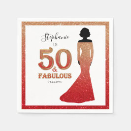 Fabulous 50:e födelsedagen Ombre Glitter Gown Pappersservett