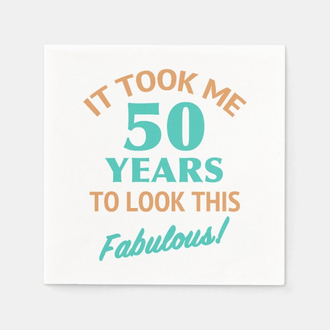 Fabulous 50:e födelsedagen pappersservett (Framsidan)