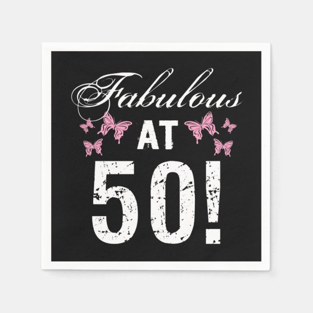 Fabulous 50:e födelsedagen pappersservett (Framsidan)