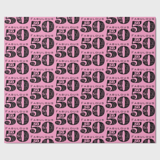 Fabulous 50:e Rosa Birthday Presentpapper (Seam)