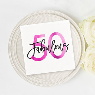 Fabulous 50:e Rosa i modern Elegant Chic Pappersservett