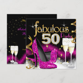 Fabulous 50:e Shock rosa Champagne Party Inbjudningar