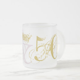 Fabulous & 50 Elegant Guld Rosa Birthday Frostad Glasmugg
