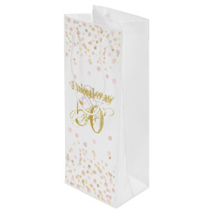 Fabulous & 50 Elegants Birthday Guld Rosa Confetti