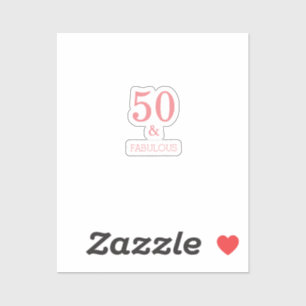 Fabulous 50 Födelsedagsfest Coral Rosa Anpassnings Klistermärken