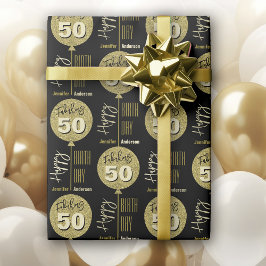 Fabulous 50 Guld Birthday Presentpapper