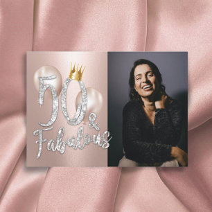 Fabulous 50 Modern Ro Guld Queen 50:e födelsedagen Inbjudningar