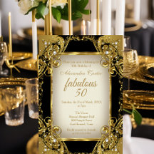 Fabulous 50 Photo black beige Golden Pearl Party