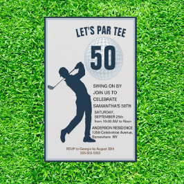 Fabulous 50th Navy Man Golfer Birthday Inbjudningar