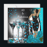 Fabulous 60 60 Birthday Teal Ro Martini Inbjudningar<br><div class="desc">Fabulous Ro Martini 60:e Födelsedagsfesten Retro Diva Art deco Teal Blue Invation Födelsedagsfest. Ändra till 50:e,  40:e,  30:e,  Anpassa med dina egna uppgifter. Matchande tillgänglig OSA.</div>