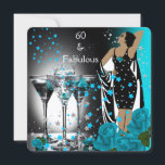 Fabulous 60 60 Birthday Teal Ro Martini Inbjudningar<br><div class="desc">Fabulous Ro Martini 60:e Födelsedagsfesten Retro Diva Art deco Teal Blue Invation Födelsedagsfest. Ändra till 50:e,  40:e,  30:e,  Anpassa med dina egna uppgifter. Matchande tillgänglig OSA.</div>