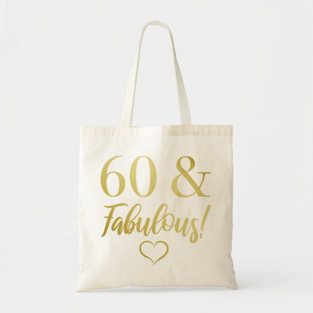 Fabulous 60 Birthday (Guld) Tygkasse (Framsidan)