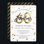 Fabulous 60:e | Den moderna Eleganten Guld Födelse Inbjudningar<br><div class="desc">Fira din fantastiska 60:e Födelsedagsfest med dessa moderna inbjudningar till elegant-partier med penselhandsbokstäver och faux guld/svart design. Bakgrunden till färg kan ändras under "anpassa ytterligare". Del av uppsättningen "Fabulous 60:e".</div>