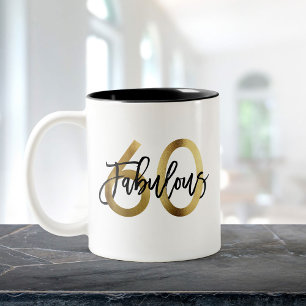 Fabulous 60:e Den moderna Eleganten Guld födelse Två-Tonad Mugg