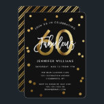 Fabulous 60:e | Den moderna Snyggten Guld Födelsed Inbjudningar<br><div class="desc">Fira din fantastiska 60:e Födelsedagsfest med dessa moderna inbjudningar till eleganter med penselhandsbokstäver och faux guld/svart snyggt,  chic design för kvinnor. Bakgrunden till färg kan ändras under "anpassa ytterligare". Del av uppsättningen "Fabulous 60:e".</div>