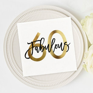 Fabulous 60:e Guld Modern Elegant Chic Birthday Pappersservett