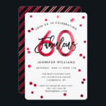 Fabulous 60:e | Modern Elegant Red Födelsedagsfest Inbjudningar<br><div class="desc">Fira din fantastiska 60:e Födelsedagsfest med dessa moderna,  elegant- och chic-inbjudningar med penselhandsbokstäver och glansig röd/svart design. Bakgrunden till färg kan ändras under "anpassa ytterligare". Del av uppsättningen "Fabulous 60:e".</div>