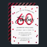Fabulous 60:e | Modern Elegant Red Födelsedagsfest Inbjudningar<br><div class="desc">Fira din fantastiska 60:e Födelsedagsfest med dessa moderna,  elegant- och chic-inbjudningar med penselhandsbokstäver och glansig röd/svart design. Bakgrunden till färg kan ändras under "anpassa ytterligare". Del av uppsättningen "Fabulous 60:e".</div>