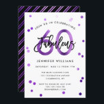 Fabulous 60:e | Modern Födelsedagsfest för Lila av Inbjudningar<br><div class="desc">Fira din fantastiska 60:e Födelsedagsfest med dessa moderna,  elegant-,  chic- och partiinbjudningar med penselhandsbokstäver och lila/svart design. Bakgrunden till färg kan ändras under "anpassa ytterligare". Del av uppsättningen "Fabulous 60:e".</div>