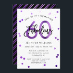 Fabulous 60:e | Modern Födelsedagsfest för Lila av Inbjudningar<br><div class="desc">Fira din fantastiska 60:e Födelsedagsfest med dessa moderna,  elegant-,  chic- och partiinbjudningar med penselhandsbokstäver och lila/svart design. Bakgrunden till färg kan ändras under "anpassa ytterligare". Del av uppsättningen "Fabulous 60:e".</div>