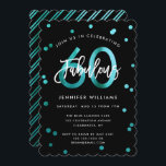 Fabulous 60:e | Modern Grönt födelsedag Inbjudningar<br><div class="desc">Fira din fantastiska 60:e Födelsedagsfest med dessa moderna,  elegant-,  chic- och partiinbjudningar med penselhandsbokstäver och teal grönt/svart snyggt. Bakgrunden till färg kan ändras under "anpassa ytterligare". Del av uppsättningen "Fabulous 60:e".</div>