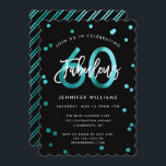Fabulous 60:e | Modern Grönt födelsedag Inbjudningar<br><div class="desc">Fira din fantastiska 60:e Födelsedagsfest med dessa moderna,  elegant-,  chic- och partiinbjudningar med penselhandsbokstäver och teal grönt/svart snyggt. Bakgrunden till färg kan ändras under "anpassa ytterligare". Del av uppsättningen "Fabulous 60:e".</div>