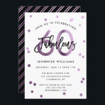 Fabulous 60:e | Modern Lilacs Lila Födelsedagsfest Inbjudningar<br><div class="desc">Fira din fantastiska 60:e Födelsedagsfest med dessa moderna,  elegant-,  chic- och partiinbjudningar med penselhandsbokstäver och lilac lila/svart design. Bakgrunden till färg kan ändras under "anpassa ytterligare". Del av uppsättningen "Fabulous 60:e".</div>