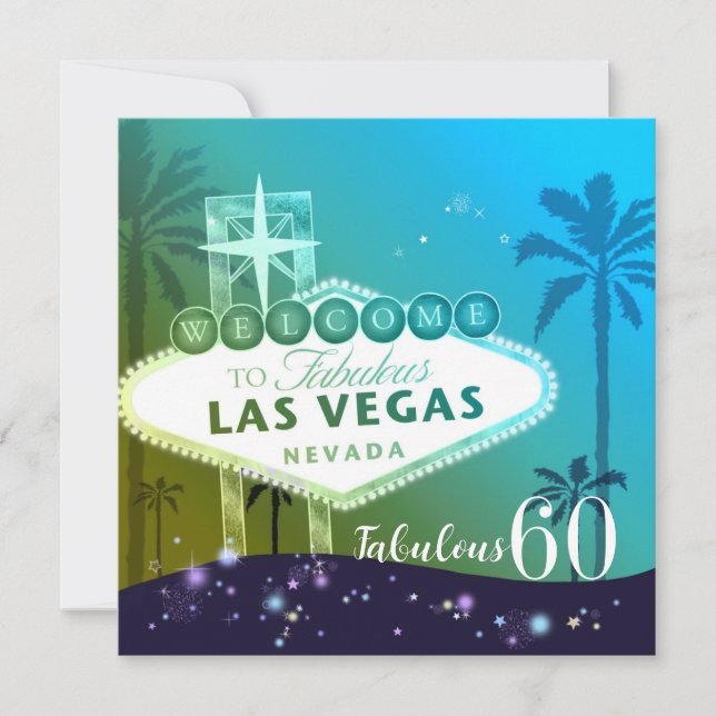 FABULOUS 60 Las Vegas-Födelsedagsfest Inbjudningar (Framsida)
